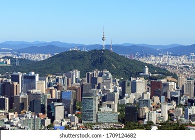 The Scenery Of Central Seoul And Namsan Mountain