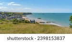 Scenery at Gold beach near Arromanches-les-Bains which was one of the five areas of the Allied invasion of German-occupied France in the Normandy landings on 6 June 1944