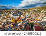 Scenery of guanajuato city with guanajuato cathedral in mexico