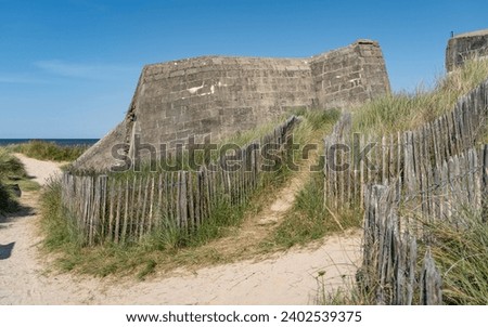 Scenery at Juno Beach between Courseulles and Saint-Aubin-sur-Mer which was one of the five areas of the Allied invasion of German-occupied France in the Normandy landings on 6 June 1944