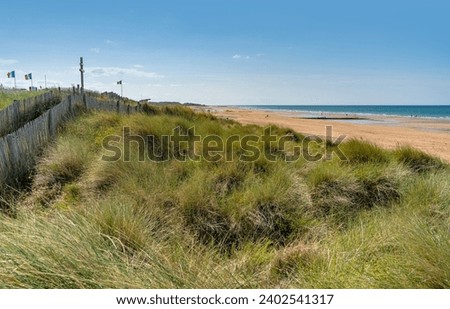 Scenery at Juno Beach between Courseulles and Saint-Aubin-sur-Mer which was one of the five areas of the Allied invasion of German-occupied France in the Normandy landings on 6 June 1944
