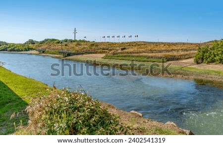 Scenery at Juno Beach between Courseulles and Saint-Aubin-sur-Mer which was one of the five areas of the Allied invasion of German-occupied France in the Normandy landings on 6 June 1944
