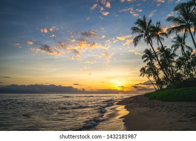 scenery at kaanapali beach in maui island, hawaii