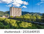 Scenery of Kinu River near Kinugawa Onsen, a spa town within Nikko in Kanto, Japan