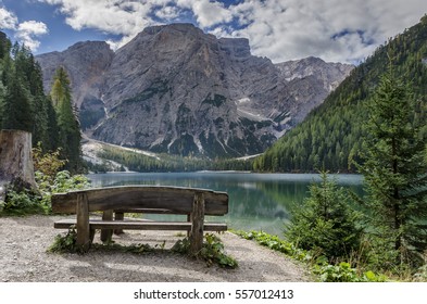 Scenery At Lago Di Braies In Trentino Alto Adige