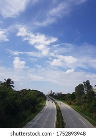 The Scenery, Nature Beauty With Humans Made Nice Road Bangalore India