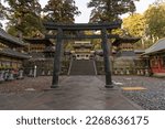 Scenery of the Nikko Toshogu shrine - Golden Yomeimon Gate at Toshogu Shrine in Nikko Japan close up