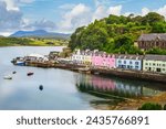 scenery of the Portree harbor in scotland, united kingdom