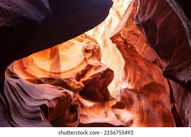 Scenery In A Slot Canyon With Wavy And Smooth Rock Walls, Canyon X, Arizona, The U.S.