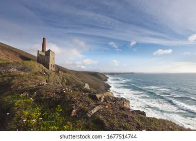 A scenery of Tin Mine Ruins in Cornwall the UK - the location used in BBC TV Poldark program