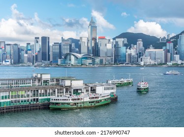 Scenery of Victoria Harbor of Hong Kong city