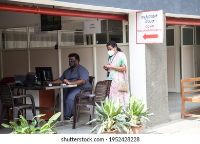  Scenes Of Covid Vaccination Drive At Baptist Hospital On April 9,2021 At Bengaluru,India