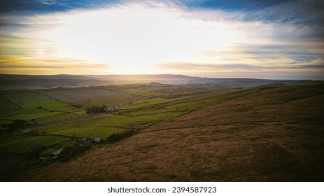 Scenic aerial landscape photo of the nature at Sycamore Gap, UK - Shutterstock ID 2394587923