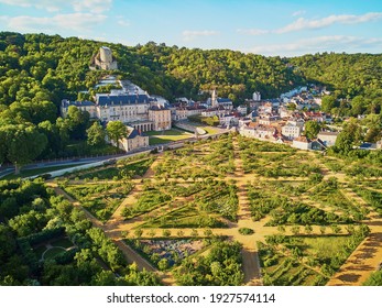 Scenic aerial view of La Roche-Guyon, one of the most beautiful villages in France - Powered by Shutterstock