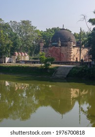 Scenic Ancient Atiya Or Atia Mosque View From The Back With Reflection In Pond, Tangail District, Bangladesh