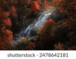 A scenic autumn forest with Albion Falls in Ontario, Canada