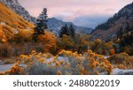 Scenic autumn landscape near Mt Ogden in Utah.