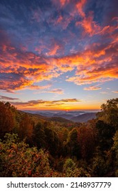 Scenic autumn sunrise, Blue Ridge Parkway, North Carolina - Shutterstock ID 2148937779