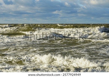 Similar – Image, Stock Photo Stormy sea with foamy waves