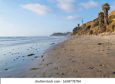 Scenic beach background - Cardiff by the Sea, California on the Pacific Ocean