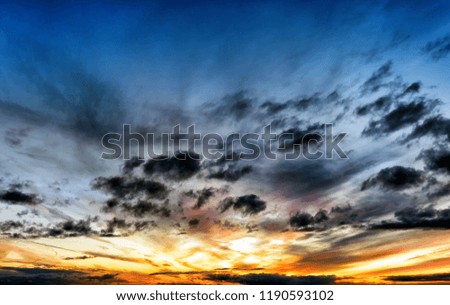 Image, Stock Photo Dramatic sunset Nature