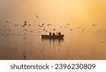 Scenic Boat ride at Yamuna Ghat of New Delhi, India