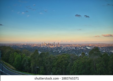 Scenic Brisbane Skyline at sunset