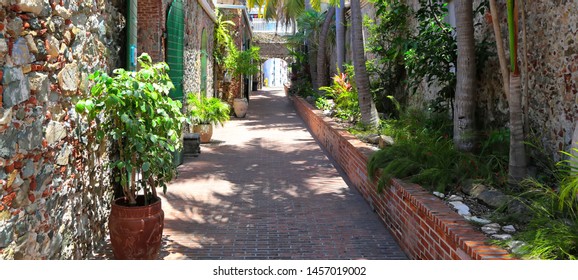 Scenic Charlotte Amalie historic center and shopping district