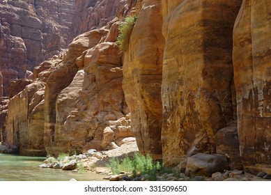 Scenic Cliffs Of Wadi Mujib Creek In Jordan