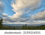 Scenic clouds over the mountain in eastern Oregon.