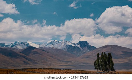 Scenic Cloudscape View Of Cordillera Blanca. 