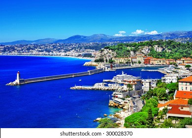 Scenic Coast Of Nice, French Riviera