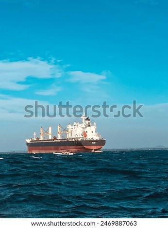 Similar – Image, Stock Photo Aerial Drone View Of Old Shipwreck Ghost Ship Vessel