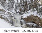 Scenic Firehole River Winter Landscape in Yellowstone National Park