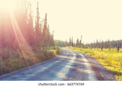 Scenic highway in Alaska, USA - Shutterstock ID 663774769