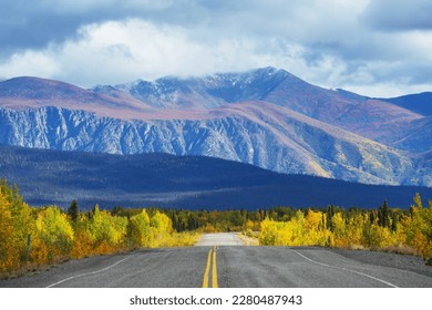 Scenic highway in Alaska, USA. Dramatic view clouds - Shutterstock ID 2280487943