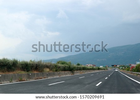 Scenic highway into the mountains in Greece