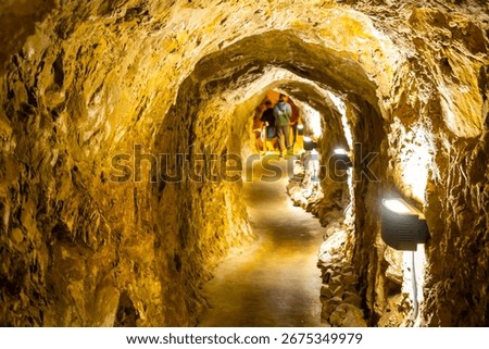 A scenic and illuminated view of the caverns inside Lewis and Clark Caverns State Park is captured, highlighting the stunning geological formations and the unique lighting that enhances their beauty