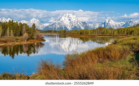 scenic lake reflections in Autumn. Grand Teton National Park. - Powered by Shutterstock