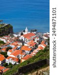 Scenic landscape of Camara de Lobos Harbor in Madeira Island, Portugal.