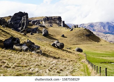 Scenic Landscape Of Castle Hill Canterbury New Zealand 