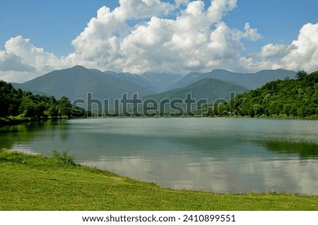 Scenic landscape in Caucasus mountains