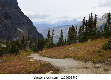 Scenic Landscape Of The McDonald Lake Valley From The Highline Trail, By The Going-to-the-sun Road Near Logan Pass Visitor Center, In Glacier National Park, USA