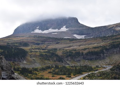 Scenic Landscape Of The McDonald Lake Valley From The Highline Trail, By The Going-to-the-sun Road Near Logan Pass Visitor Center, In Glacier National Park, USA