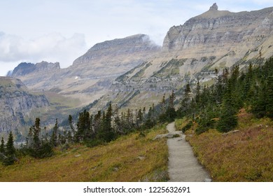 Scenic Landscape Of The McDonald Lake Valley From The Highline Trail, By The Going-to-the-sun Road Near Logan Pass Visitor Center, In Glacier National Park, USA