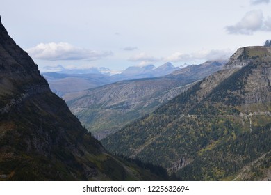 Scenic Landscape Of The McDonald Lake Valley From The Highline Trail, By The Going-to-the-sun Road Near Logan Pass Visitor Center, In Glacier National Park, USA