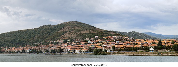 Scenic Landscape With Red Roofs Of The Orsova City In Southwestern Romania's Mehedinti County. It Is Situated Just Above The Iron Gates, On The Spot Where The Cerna River Meets The Danube.