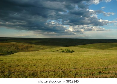 A Scenic Landscape View From The High Plains Of South Dakota.