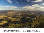 Scenic Landscape View South of San Diego County and Distant Baja California Peninsula across Mexico Border from summit of Iron Mountain in Poway