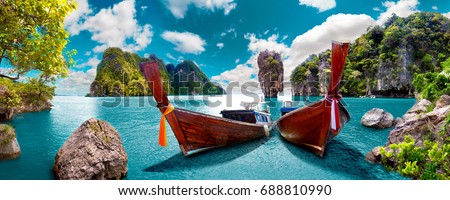 Scenic landscape.Phuket Seascape. Scenery Thailand sea and island. Adventures and travel concept